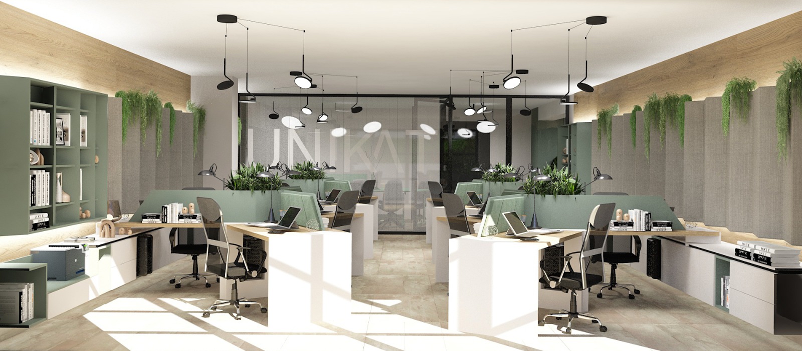 Spatii de birouri integrate cu spatiul de servit masa