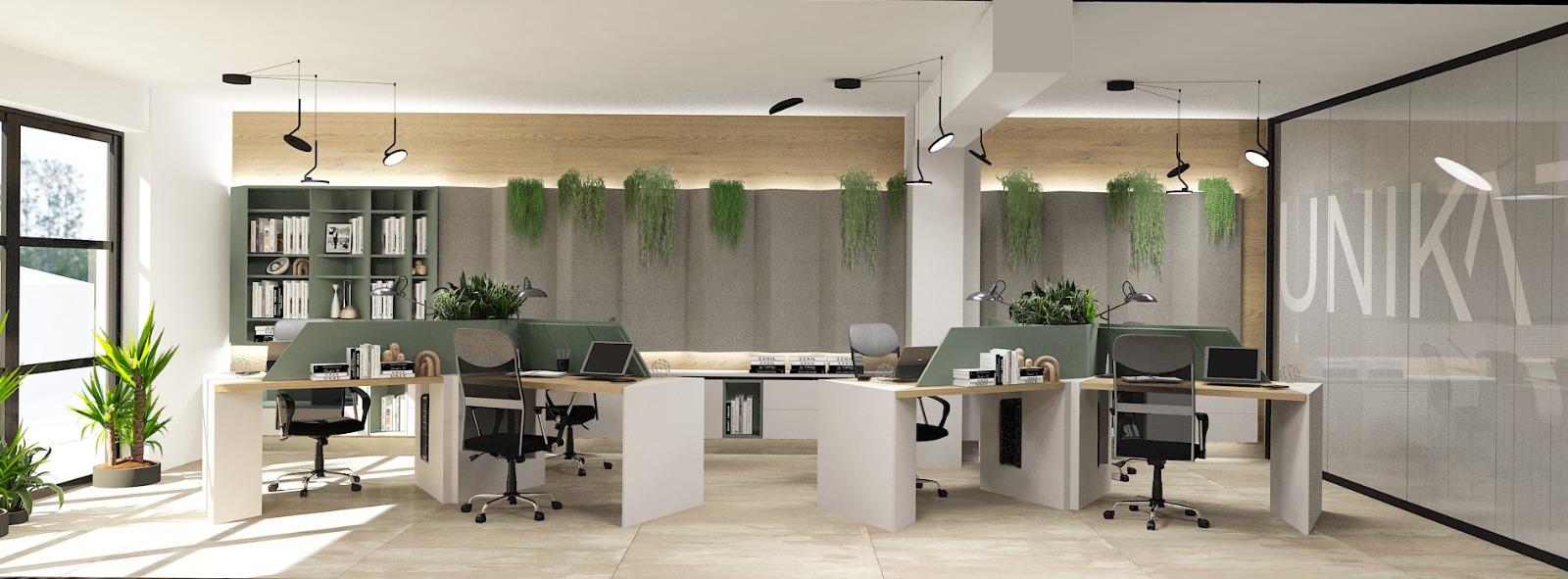 Spatii de birouri integrate cu spatiul de servit masa