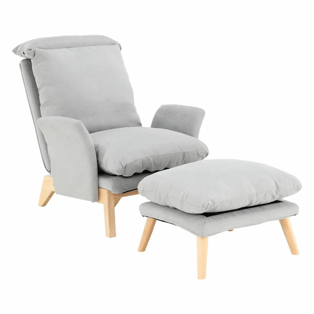Fotoliu ZANDER pentru living, 82x83x99 cm, Material textil/Lemn | MobilaOK